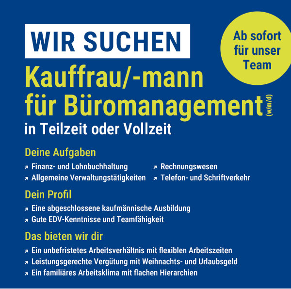 Stellenanzeige Menken & Drees GmbH | Kaufmann / Kaufrau für Büromanagement (m/w/d)