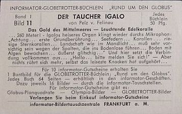 Der Taucher Igalo Sammelbild Rückseite 11