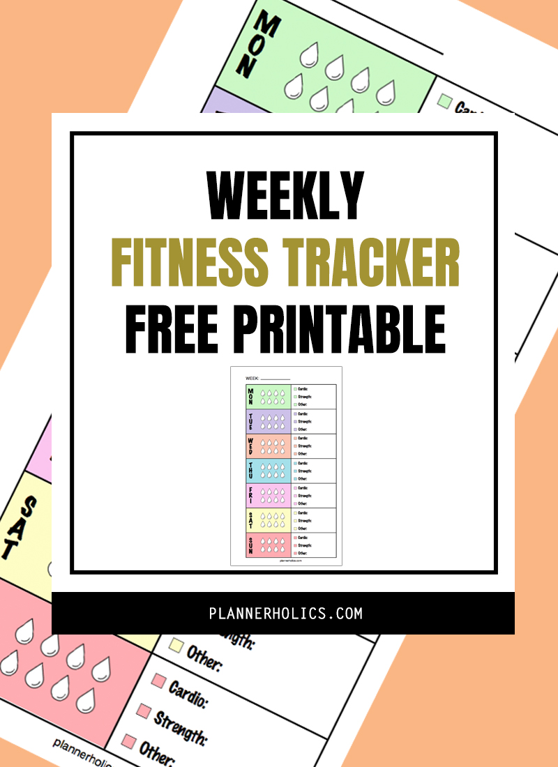 Free weekly fitness tracker printable for your planner to stay healthy and a steady wellbeing.
