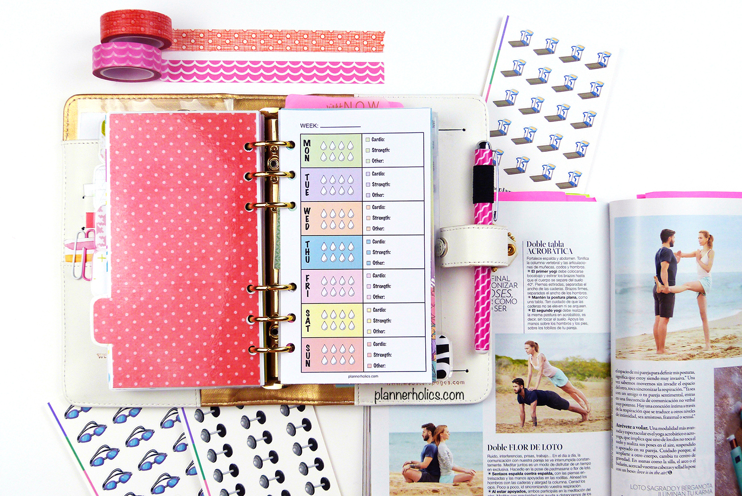 Weekly fitness tracker free printable for your wellbeing Plannerholics