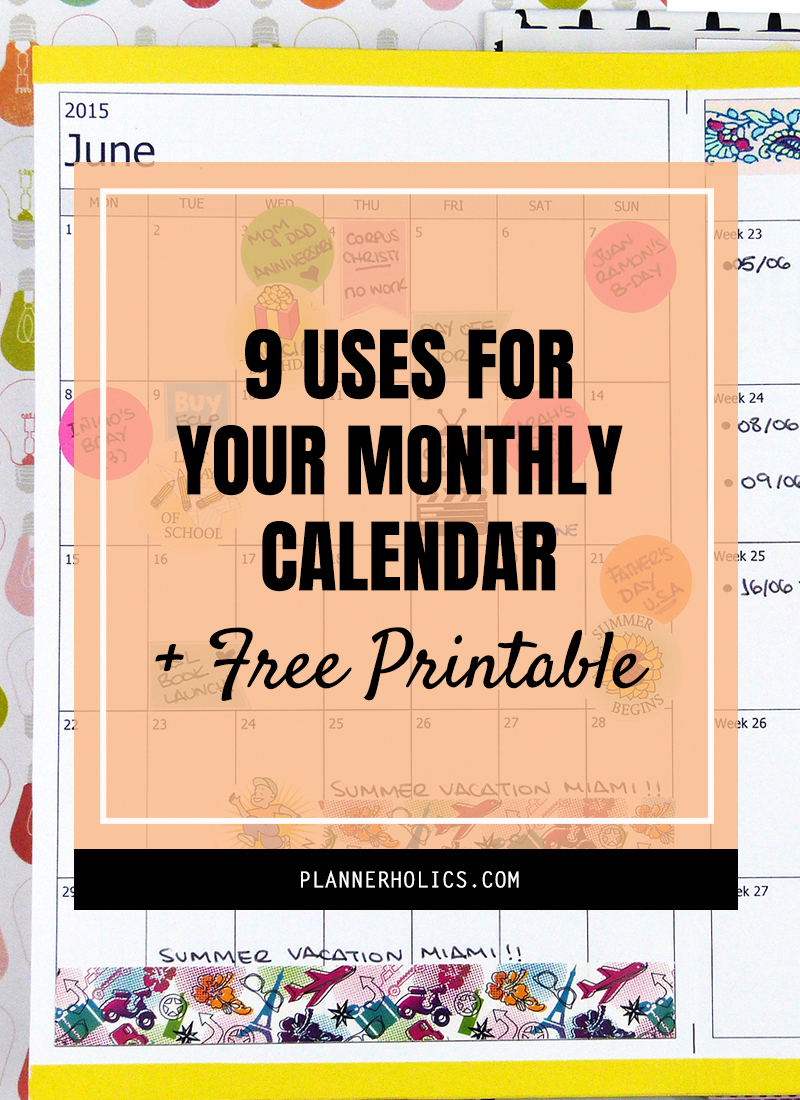 9 different ideas to use in your monthly calendar spreads + free printable for your planner
