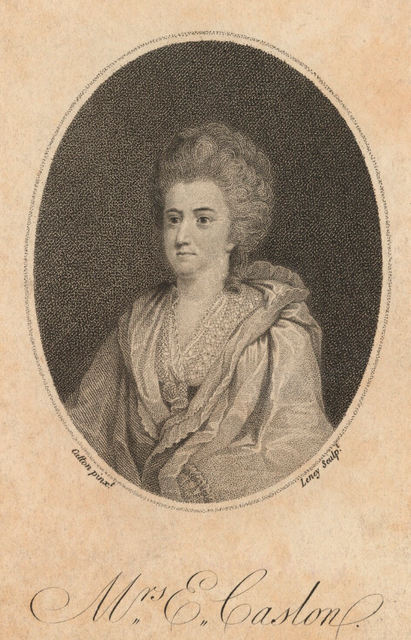 Engraving with portrait of Elizabeth Caslon