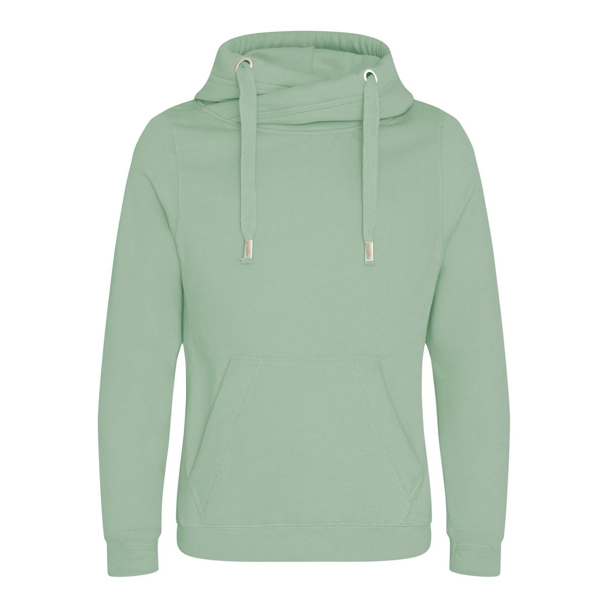 Dusty Green Branded Cross Neck Hoodies