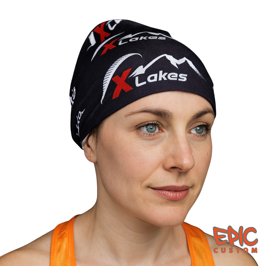 Custom Printed Snood Headwear - X-Lakes Black