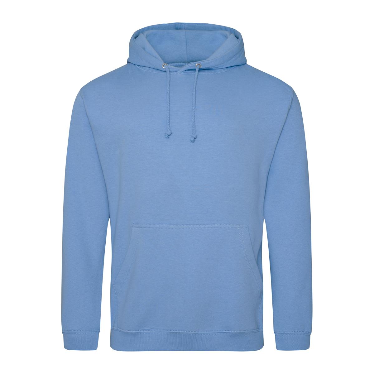 Cornflower Blue Printed Classic College Hoodies
