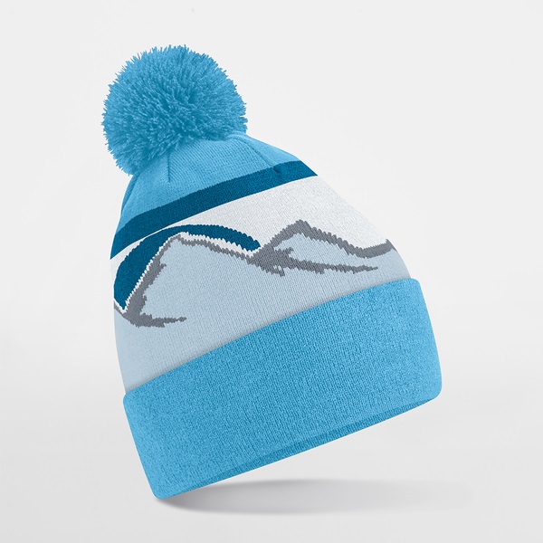 Mountain Peaks POM POM Pull-On Beanies - Glacier Peaks