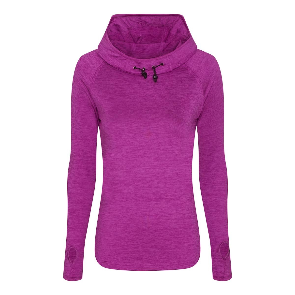 Raspberry Melange Women's COOL Sports Cowl Neck Hoodies
