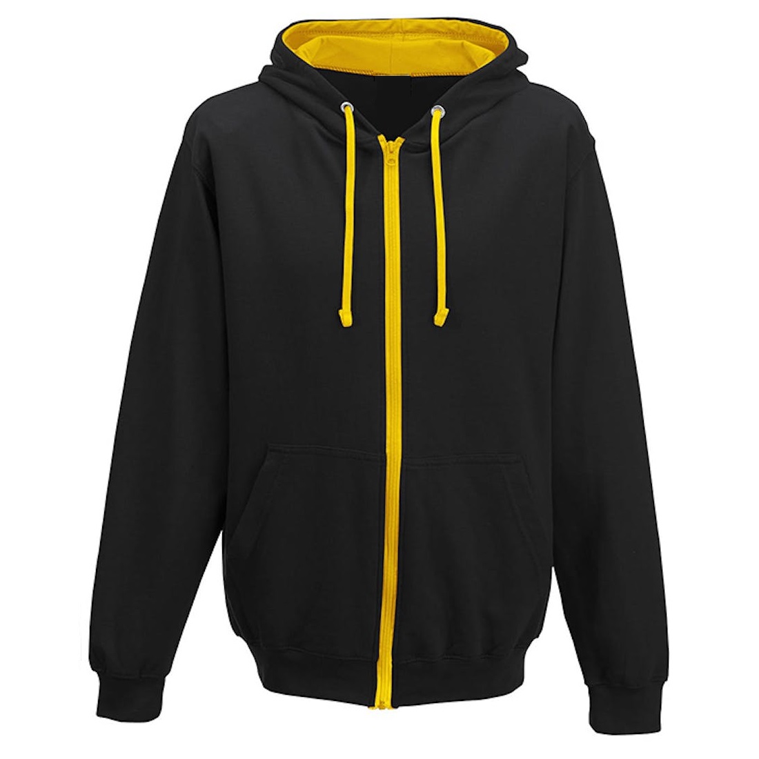 Printed Contrasting Zoodies Jet Black/Gold