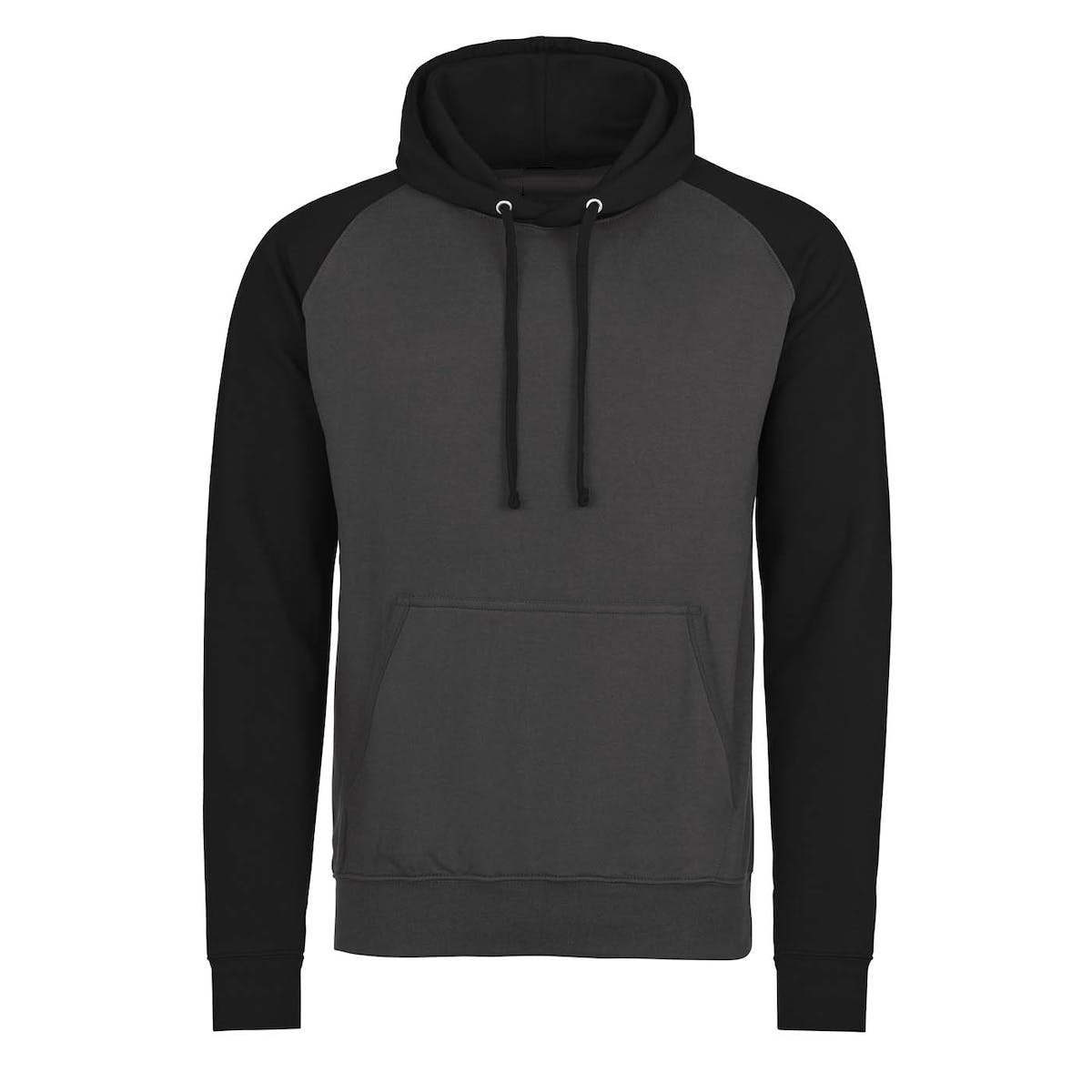 Printed Baseball Hoodies Charcoal & Jet Black