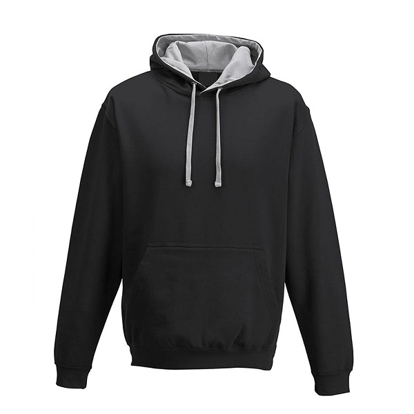 Branded Hoodies Jet Black/Heather Grey