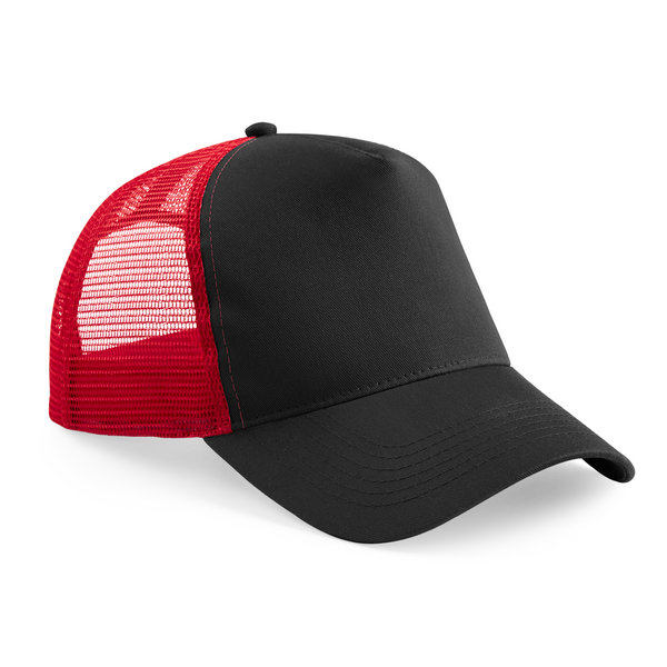 Custom Branded Trucker Caps Black-Red