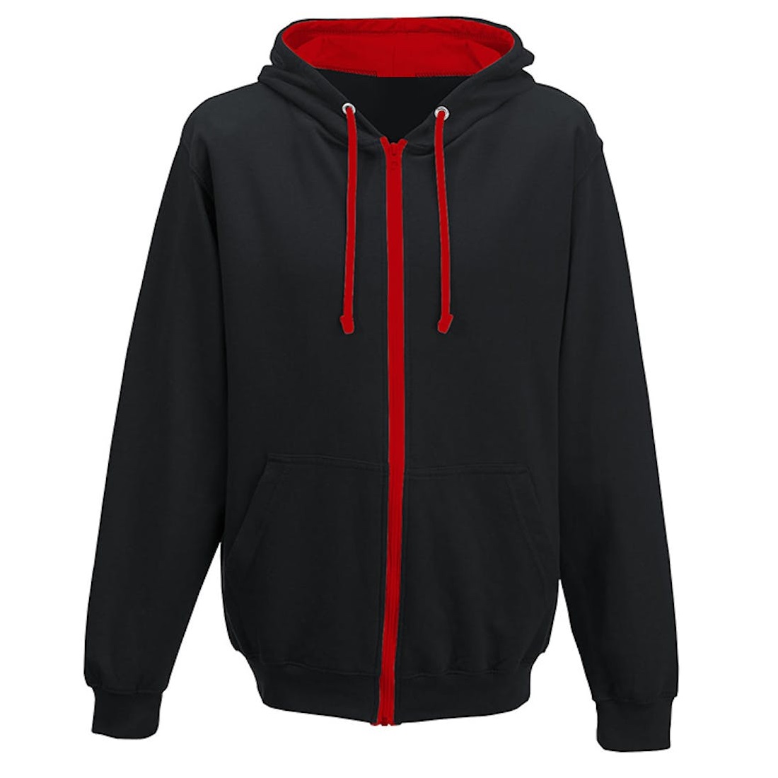 Branded Contrasting Zoodies Jet Black/Fire Red