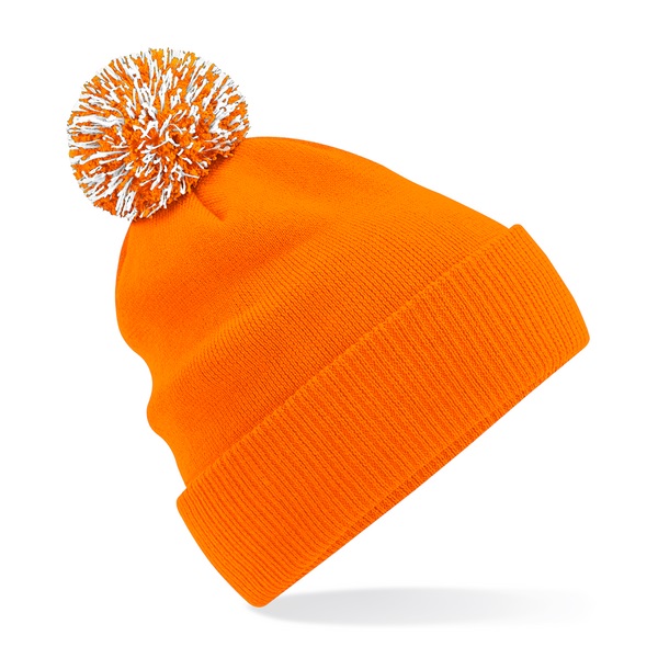 Custom Branded Snowstar Beanies Orange-White