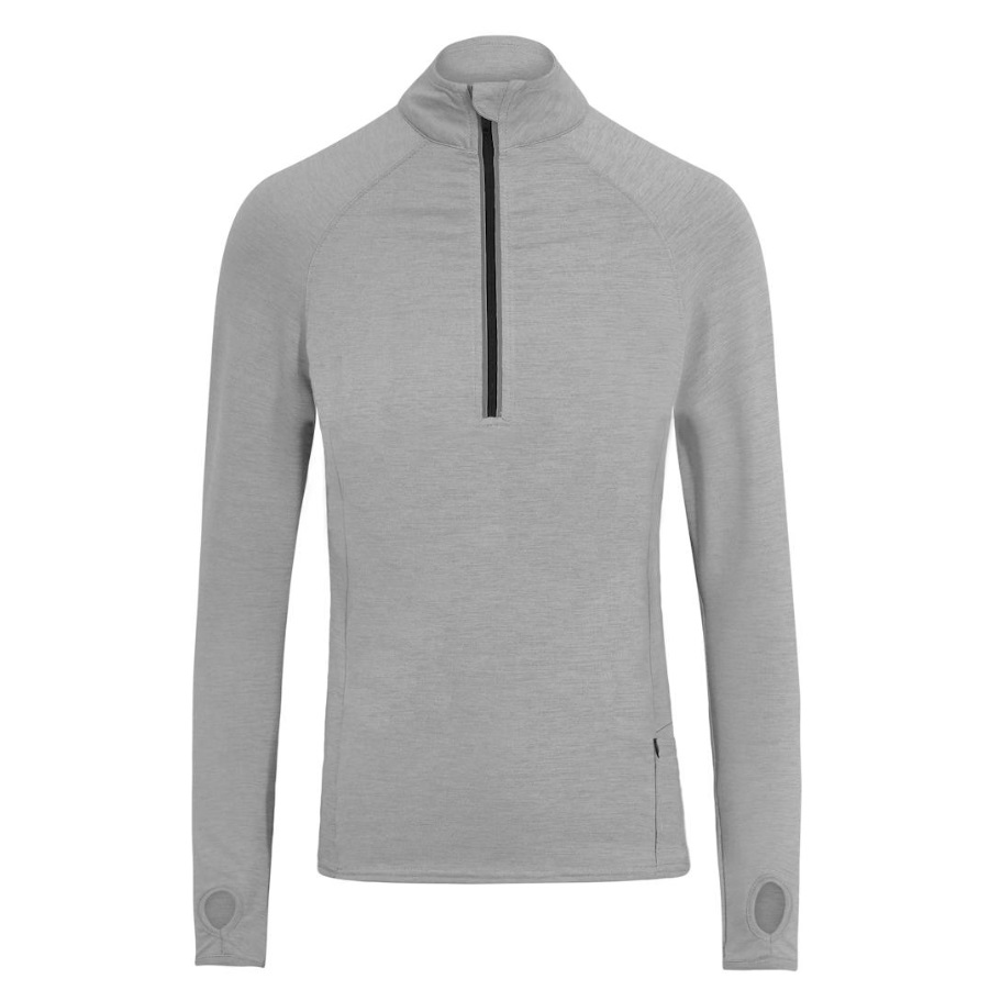 Custom Printed COOL Reflect FLEX Half-Zip Sweats Heather Grey