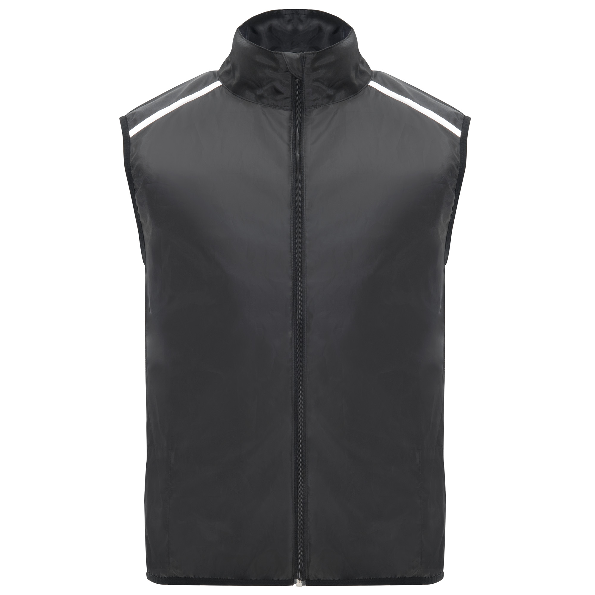 Custom Branded Hi-Viz Windproof Run Gilet Vests Black