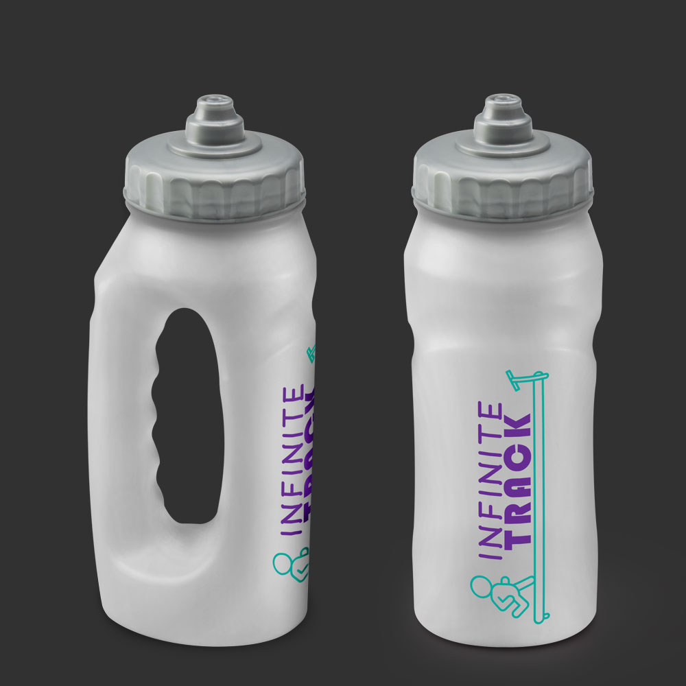 Jogger Running Bottles Custom Printed - Translucent White