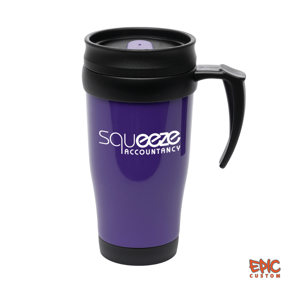 Epic Vibe Custom Branded Travel Mugs Purple