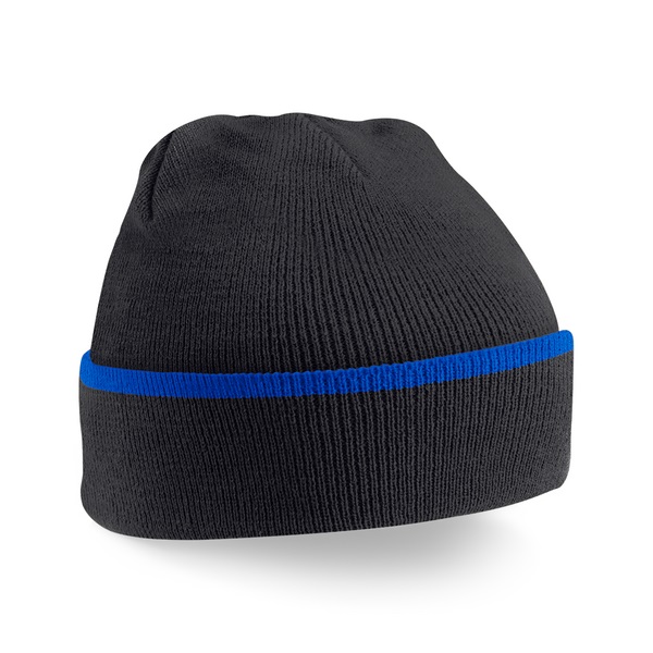 Custom Branded Teamwear Beanies Black-Royal Blue