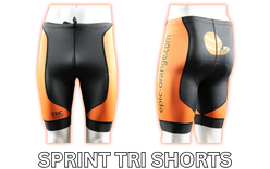 Epic Premium custom triathlon sprint shorts with lightweight performance fabric for race-day comfort and speed.