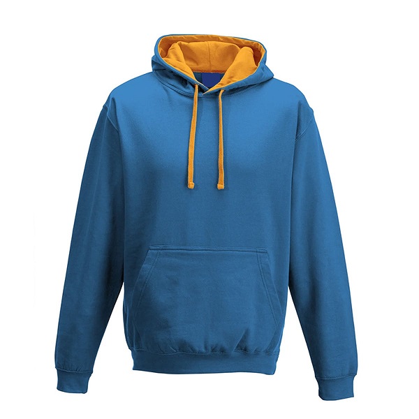 Custom Printed Hoodies Sapphire Blue/Orange Crush