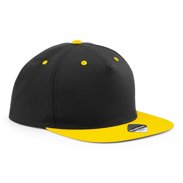 Custom Branded Contrasting Caps Black-Yellow