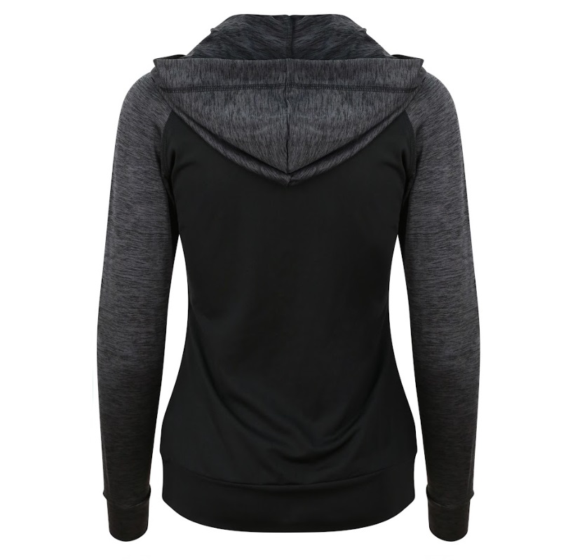 Women's COOL Workout Zoodies Black-Slate Melange