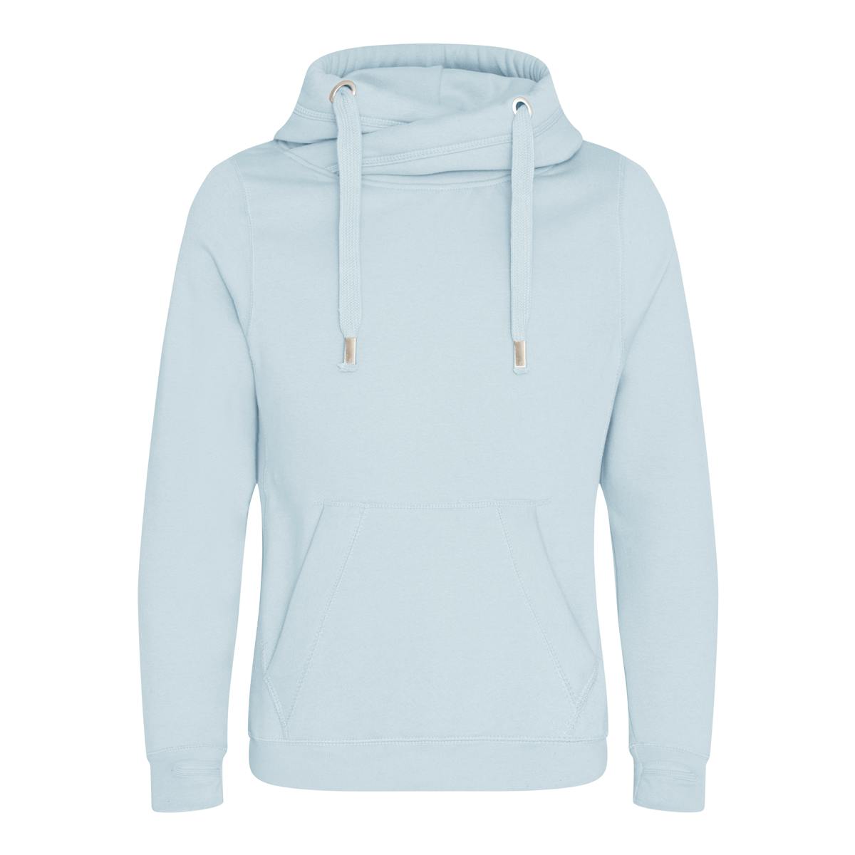 Sky Blue Custom Branded Cross Neck Hoodies