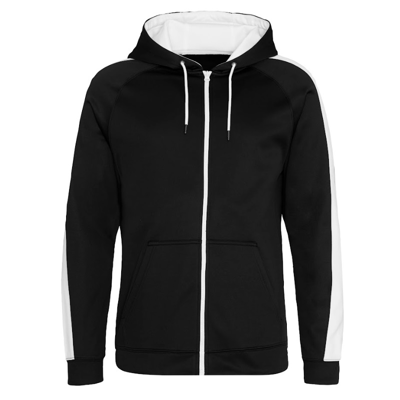 Custom Branded Sports Zoodies Jet Black-Arctic White