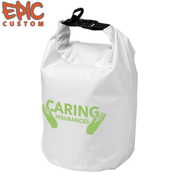 Custom Printed Waterproof Dry Bags 5 litre WHITE