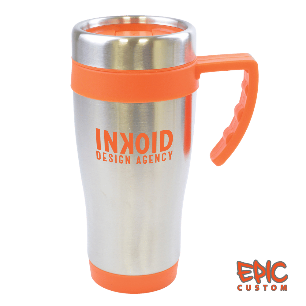 Epic Origins Stainless Steel Travel Mugs ORANGE - Custom Branded