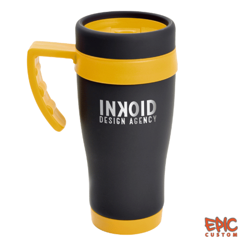 Epic Noir Custom Printed Travel Mugs - Yellow