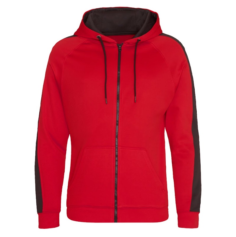 Custom Branded Sports Zoodies Fire Red Jet Black