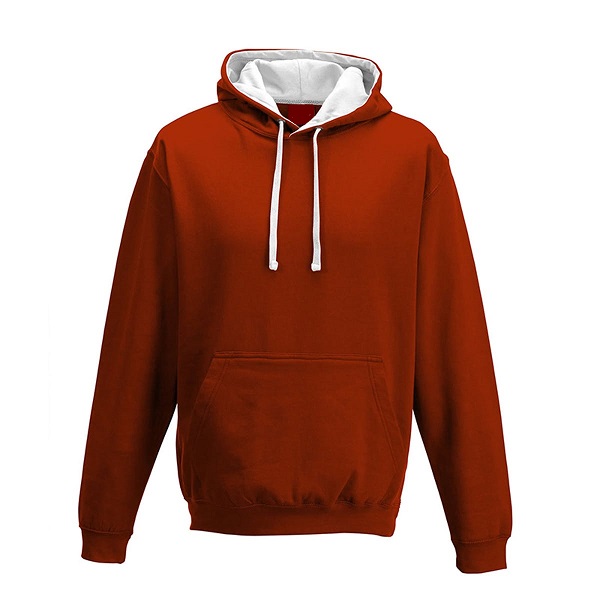 Custom Printed Hoodies Fire Red/Arctic White