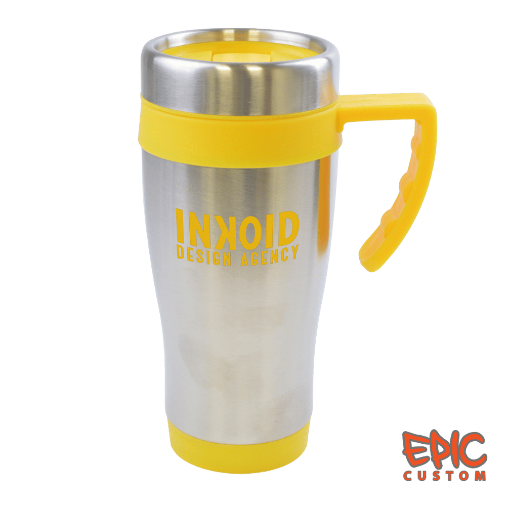 Epic Origins Stainless Steel Travel Mugs YELLOW - Custom Printed