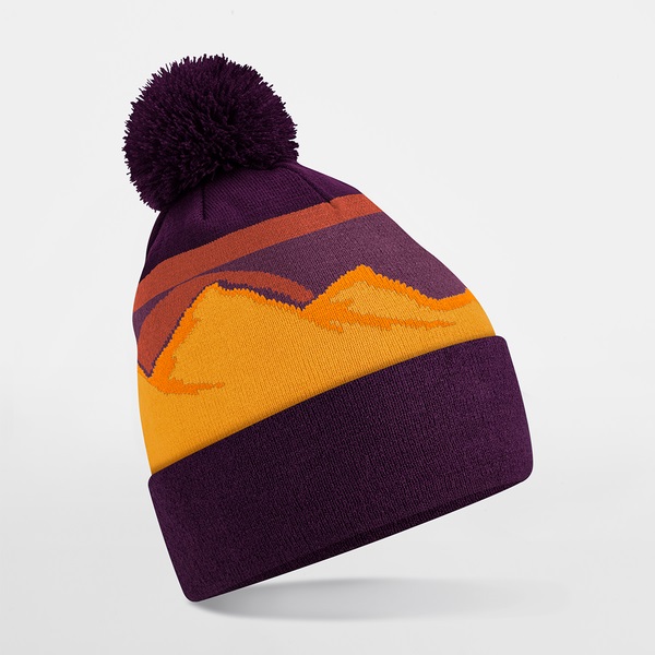 Mountain Peaks POM POM Pull-On Beanies - Desert Peaks