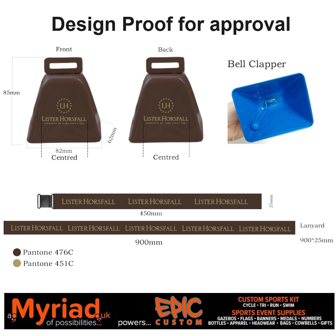 Fully Custom Manufactured Cow Bells Design