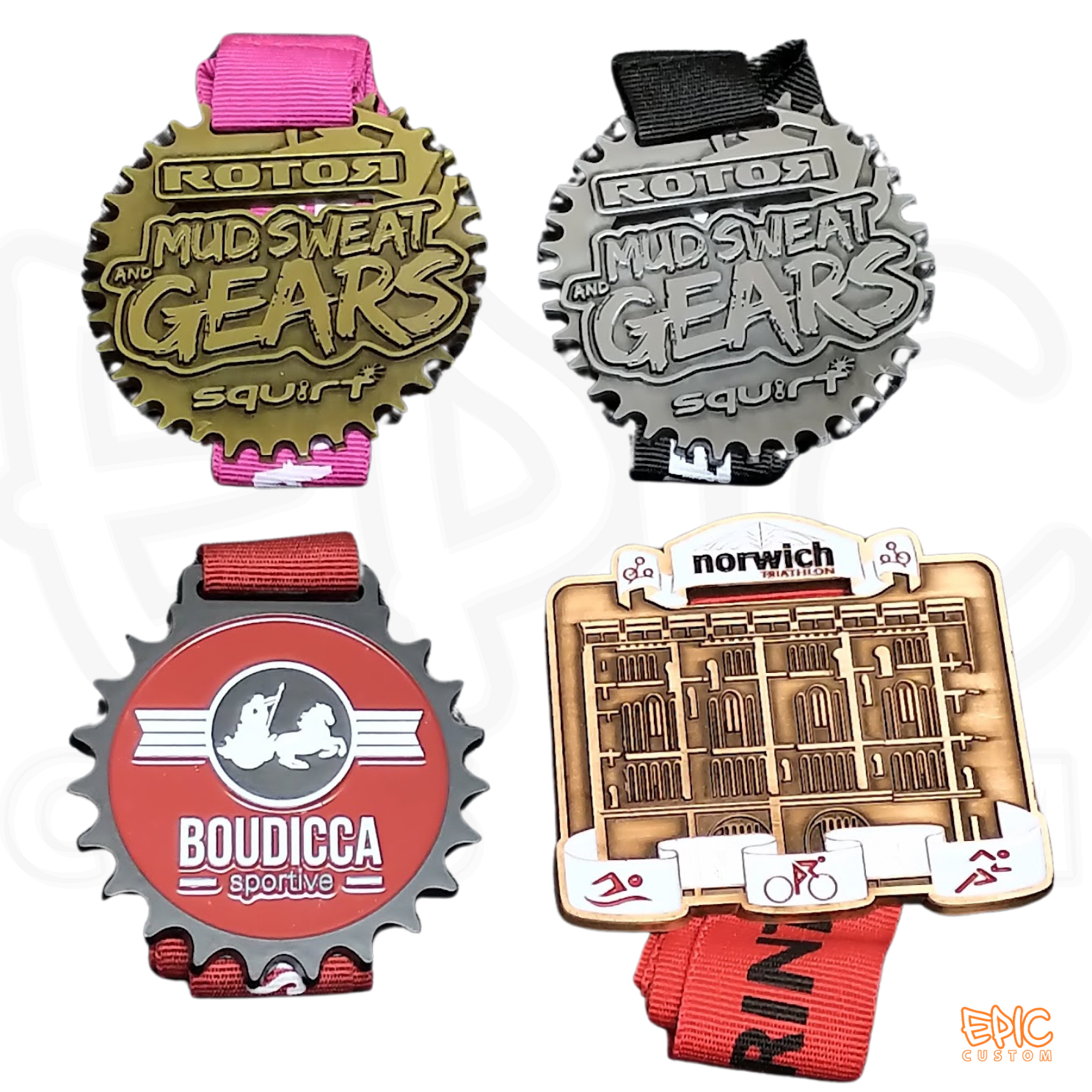Custom sports medals manufactured for multiple sporting events