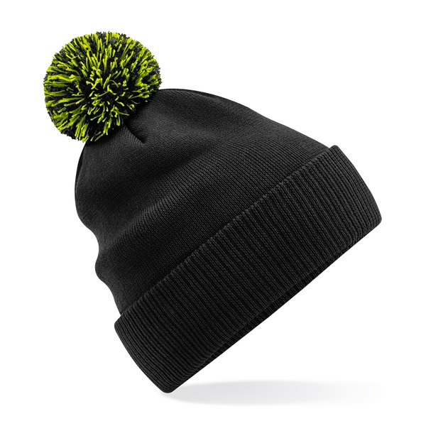Custom Branded Snowstar Beanies - Black-Yellow