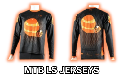 Premium custom printed long sleeve MTB jerseys with durable performance fabric and relaxed trail fit.