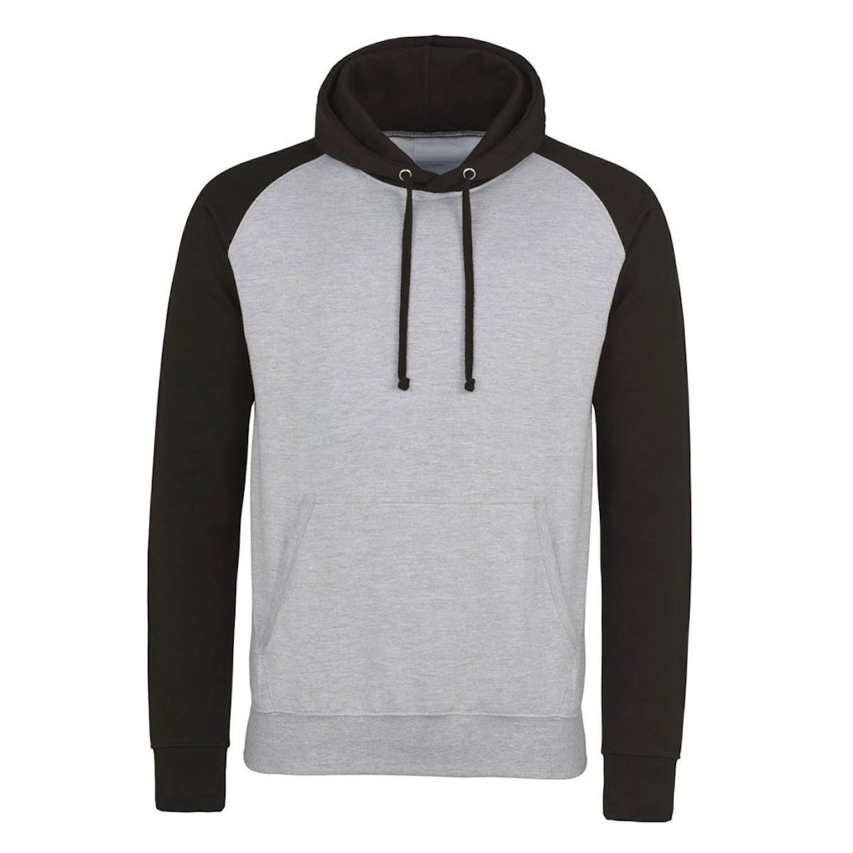 Branded Baseball Hoodies Heather Grey & Jet Black