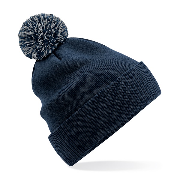 Custom Branded Snowstar Beanies French Navy-Light Grey