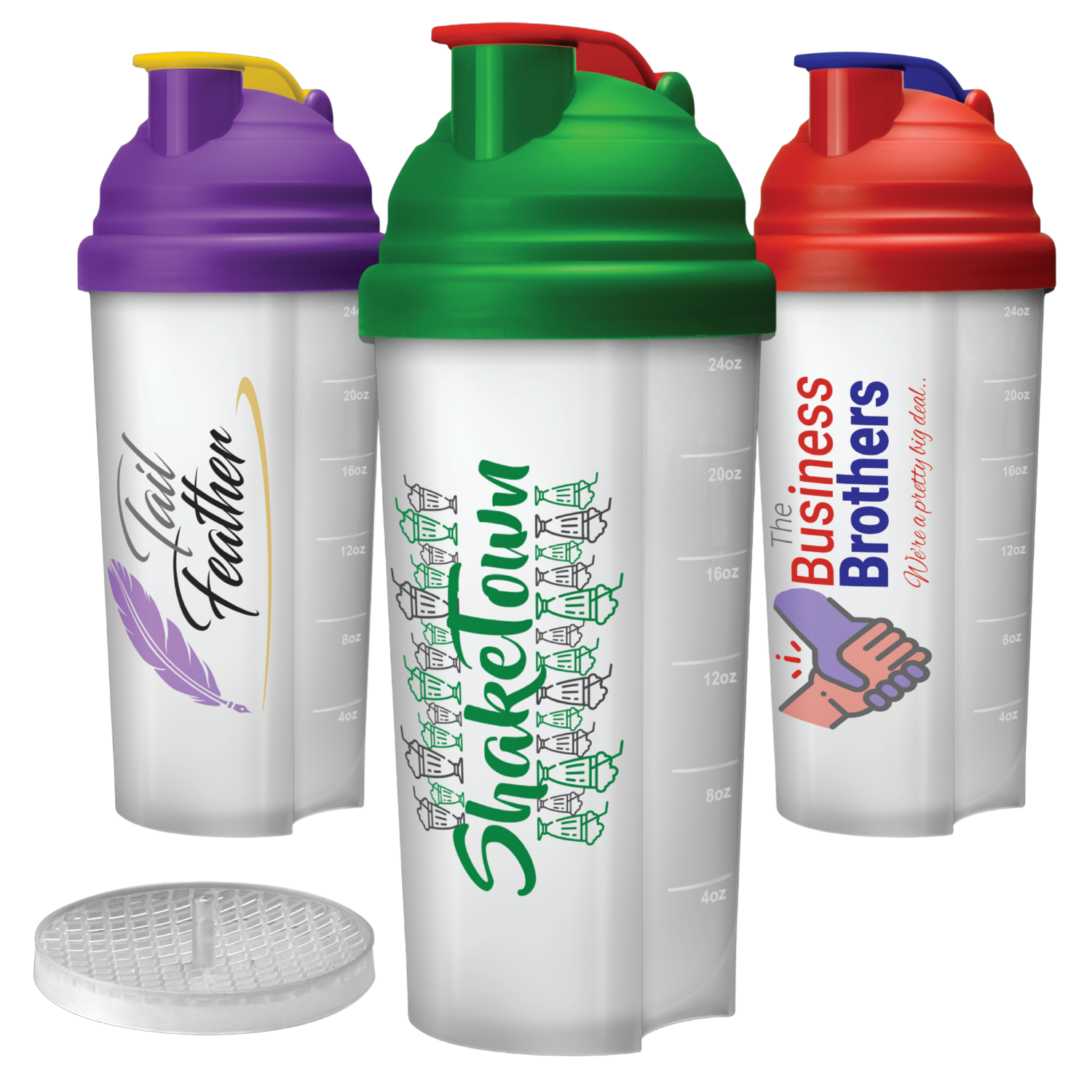 Custom printed ShakerMate shaker bottle with shaker insert