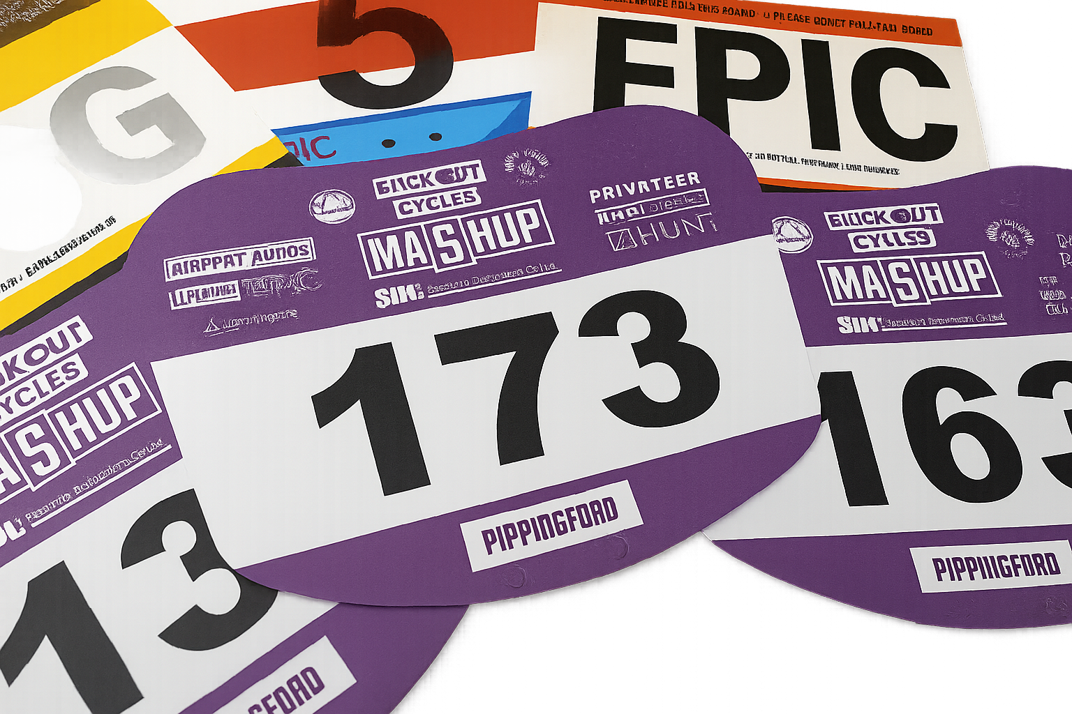 Custom Printed PVC MTB Enduro Race Numbers Custom Shaped