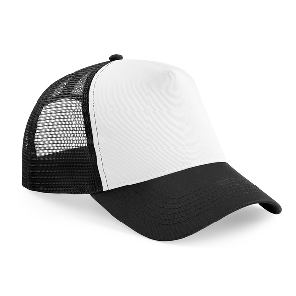 Custom Branded Trucker Caps Black-white