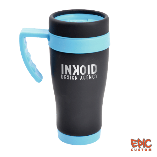 Epic Noir Custom Branded Travel Mugs - Light Blue