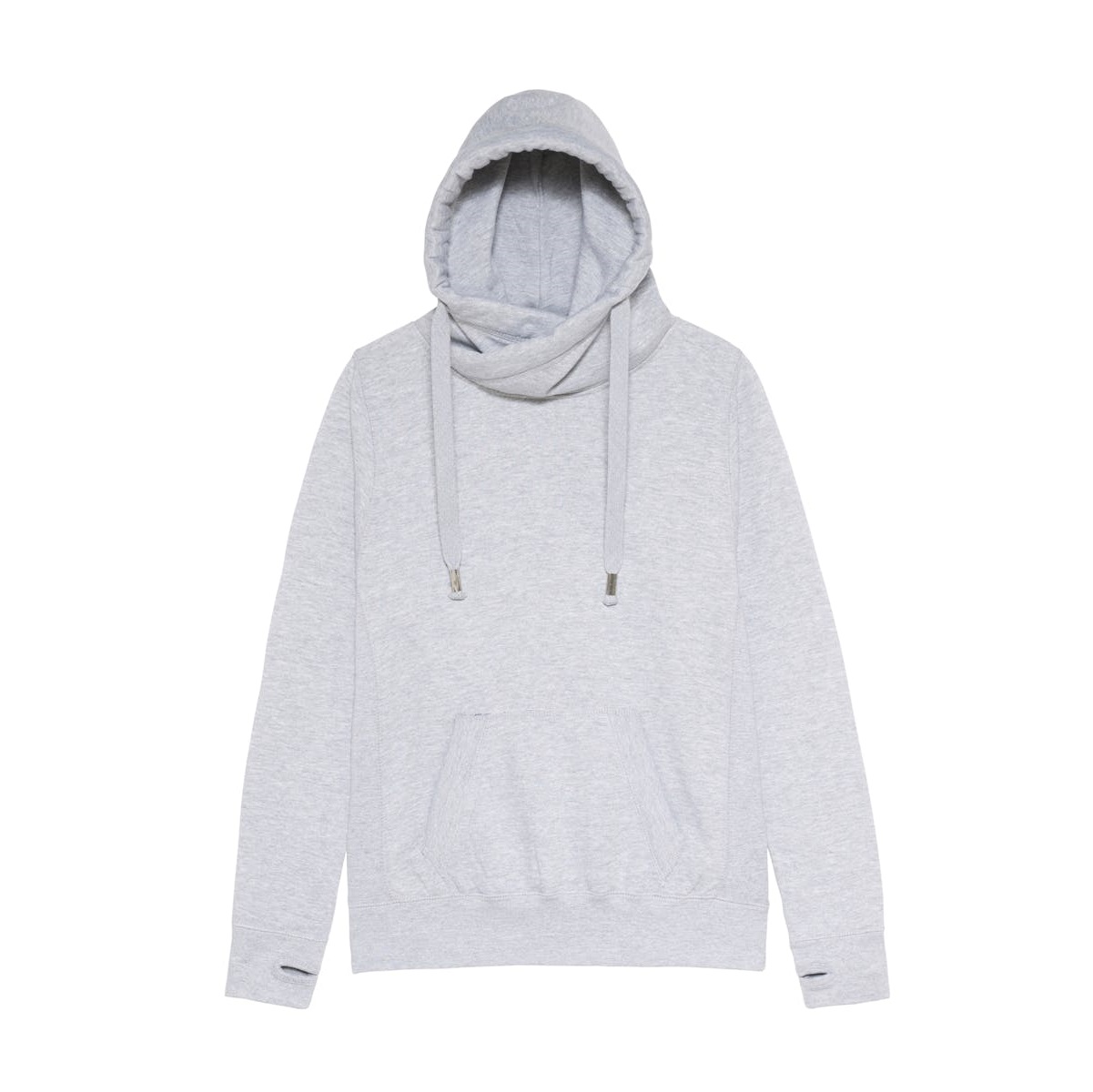 Heather Grey Printed Cross Neck Hoodies