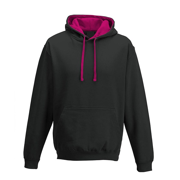 Printed Hoodies Jet Black/Hot Pink