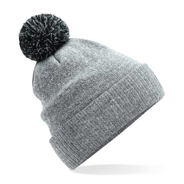 Custom Branded Snowstar Beanies Heather Grey-Black