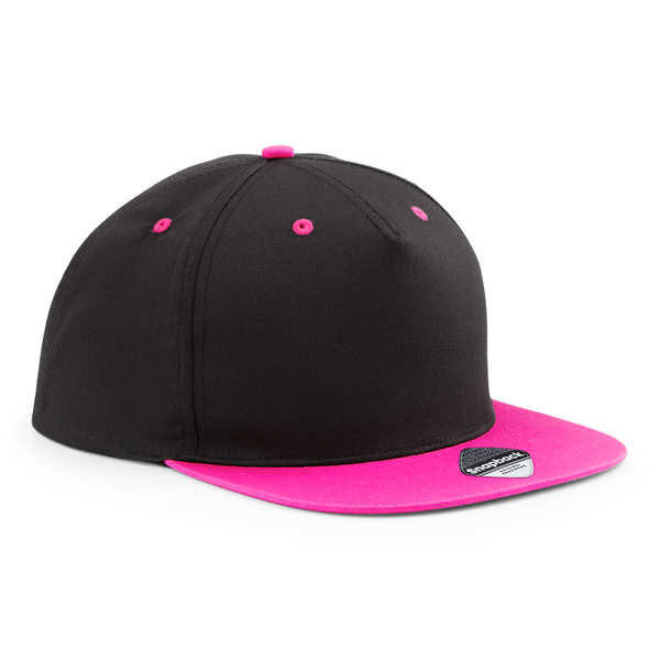Custom Branded Contrasting Caps Black-Fuchsia