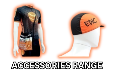 Premium custom printed cycling accessories range designed to match custom team, club and event kit.